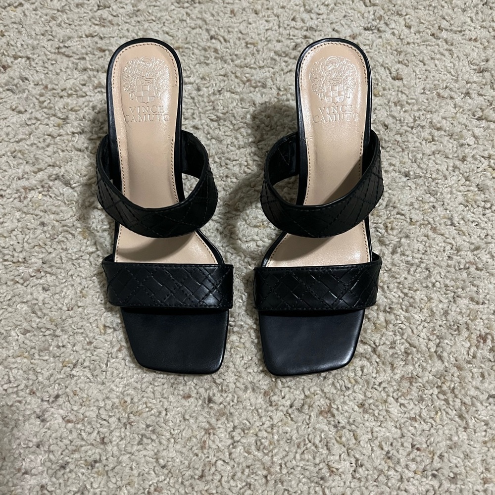 Vince Camuto Black Quilted Heels